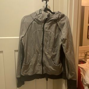 Lululemon grey striped scuba hoodie